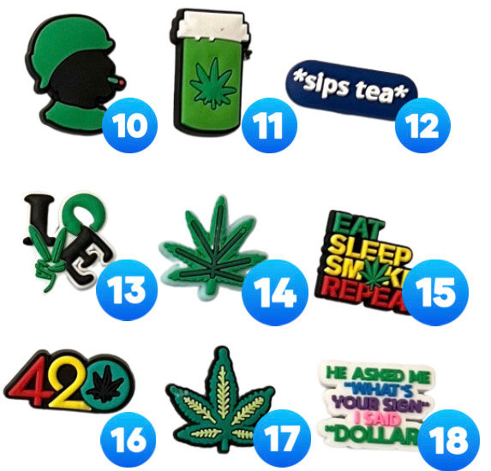 Weed & Cannabis Croc Charms Stoner Croc Charms Lit Croc Etsy