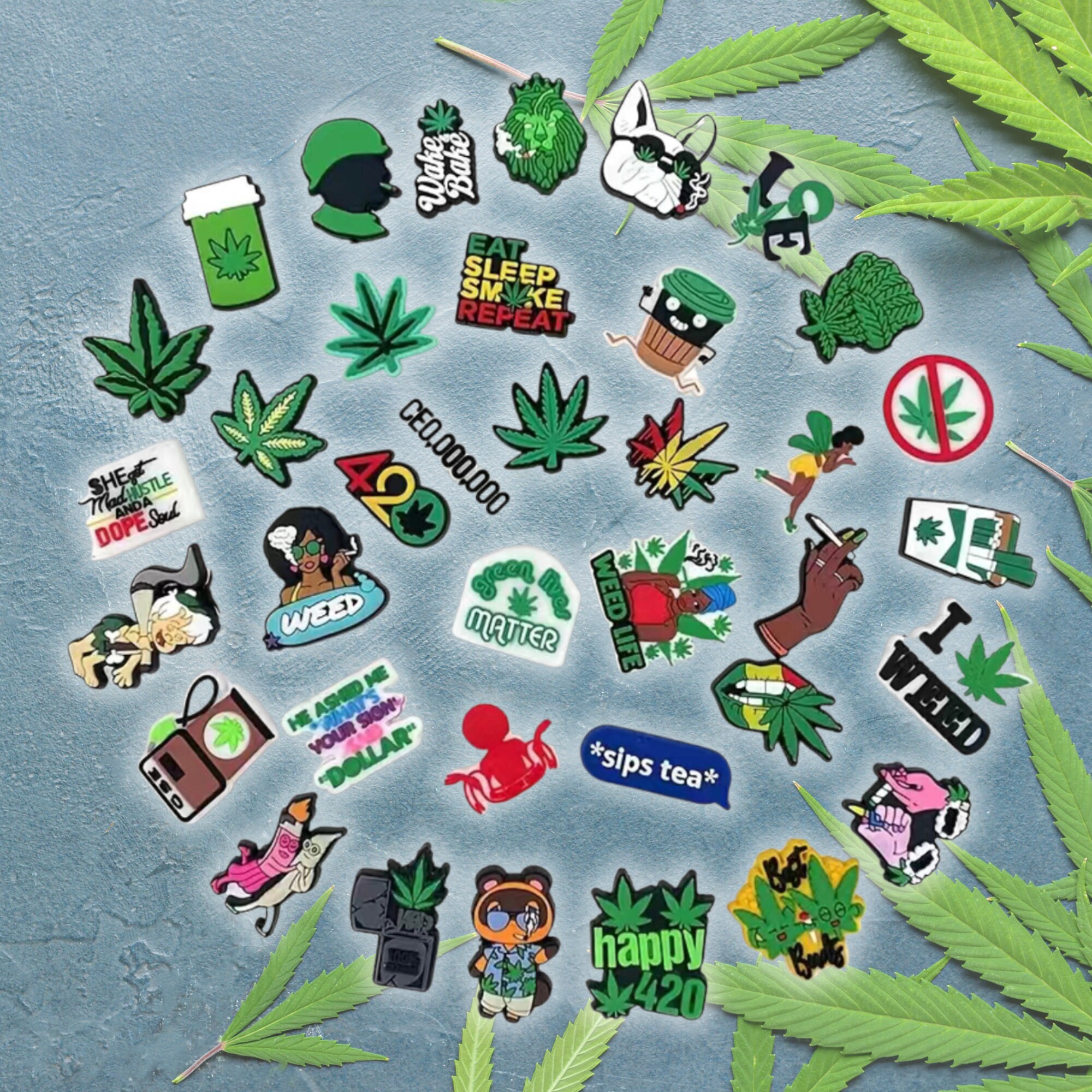 Weed & Cannabis Croc Charms Stoner Croc Charms Lit Croc Etsy