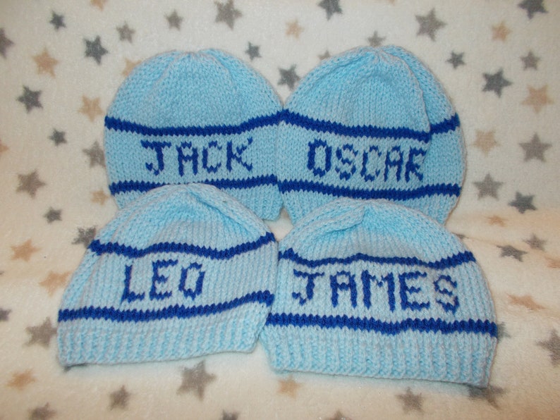 Personalised newborn hat for baby boy