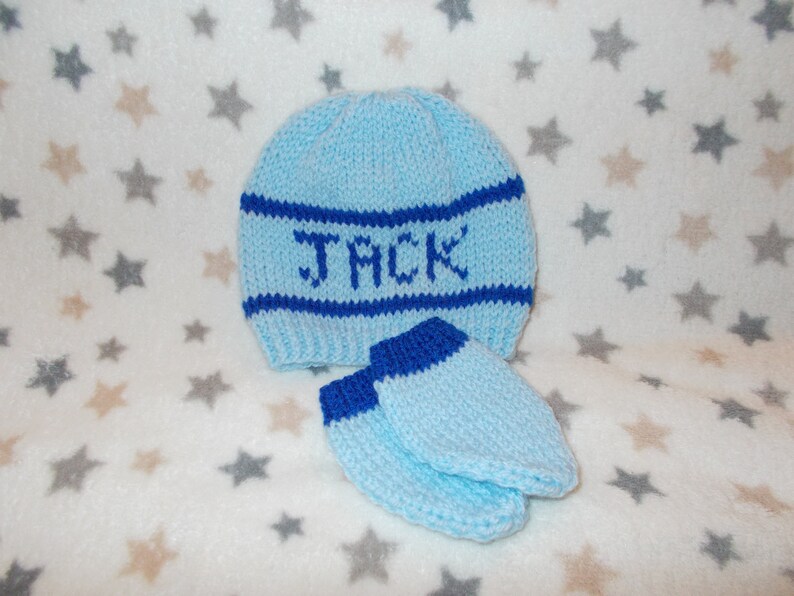 Personalised newborn hat for baby boy
