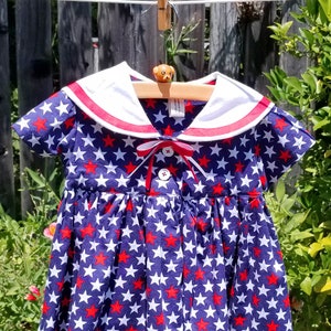 Star Print Sailor Dress, size 12-18 M