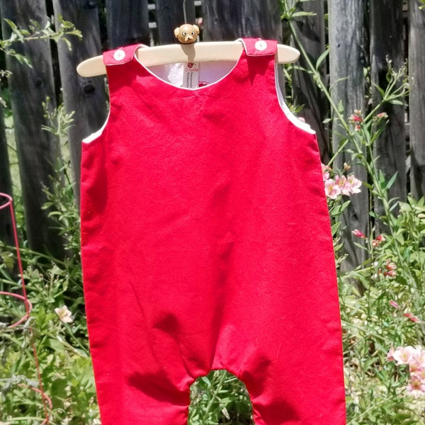 Classic Baby Overalls, red, kelly green, or lime green, sizes 0-18 months available