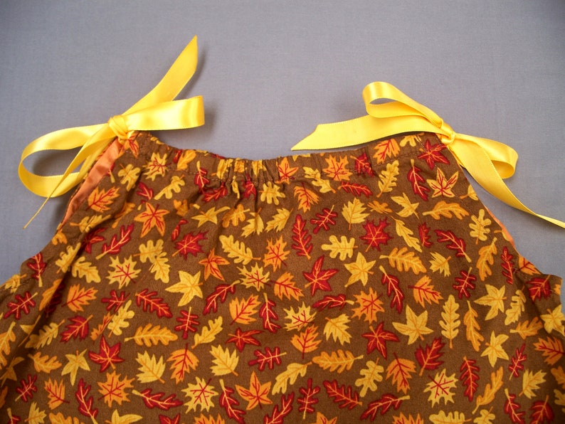 Baby Fall Leaves Pillowcase Dress with Bloomers 3-6M image 2