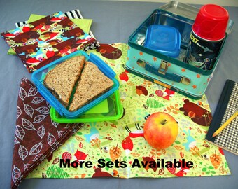 Stoffen servetten voor schoollunch, set van 5