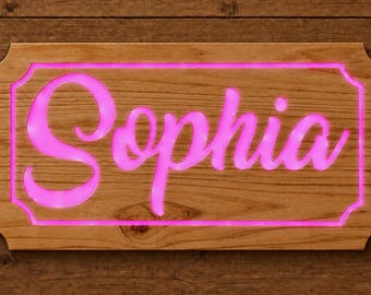 Name Sign Gift For-Wedding-Anversary - Nursery Personalized Lighted Custom Carved
