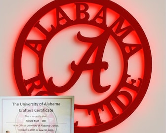 Officially Licensed Alabama Crimson Tide LED Sign, Color Changing Man Cave Decor