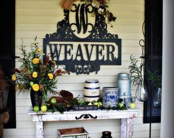 Personalized Monogram Last Name Sign | Wedding, Front Porch Decor