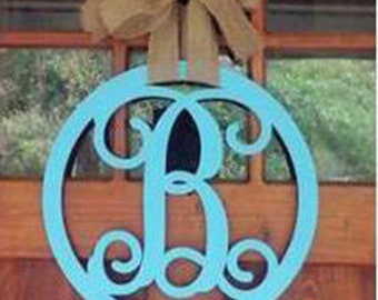 Vine Font Monogram Door Hanger | Wood or PVC Initial