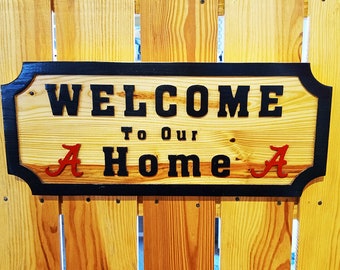 Alabama Crimson Tide Wood Sign | Roll Tide, Man Cave Decor