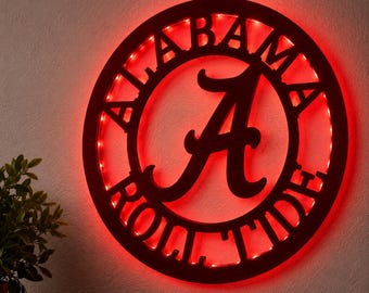 Officially Licensed Alabama Crimson Tide LED Sign | RGB Color Changing Wall Decor