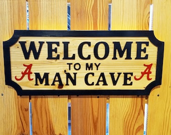 Roll Tide Wooden Sign | Hand Carved Alabama Crimson Tide Wall Art