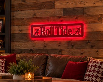 Alabama Football Officially Licensed  Roll Tide LED Sign, Color Changing Man Cave Decor  Gift