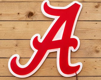 Alabama Football Crimson Tide A Sign | Lighted Man Cave Gift For that Roll Tide Fan