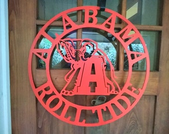 Alabama Crimson Tide Door Hanger | 21.5" Waterproof PVC Sign| Roll Tide