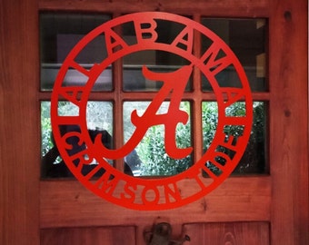 Alabama Crimson Tide Door Hanger | Waterproof PVC, Roll Tide Gift Sign