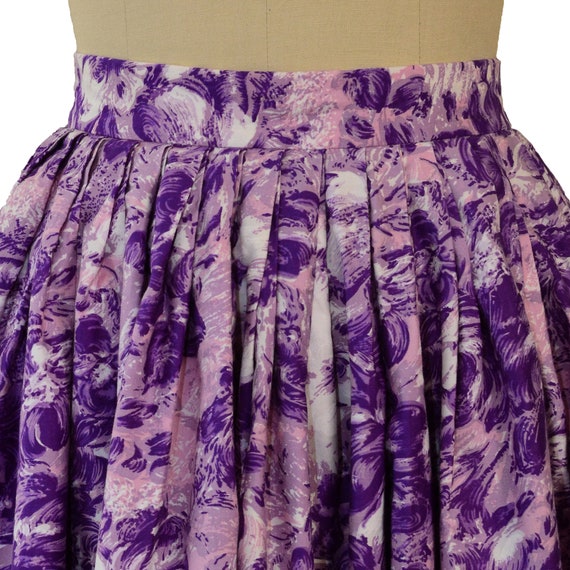 PURPLE DIRNDL SKIRT xs 1950s vintage Lavender whi… - image 5