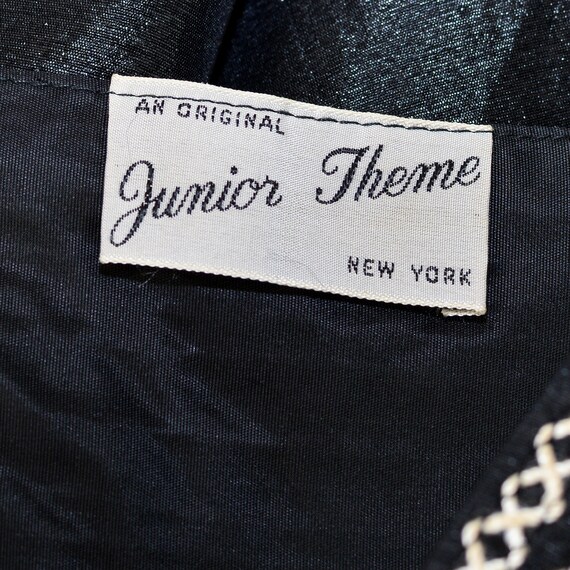 1950s MEXICAN DRESS xs s Vintage black full skirt… - image 9