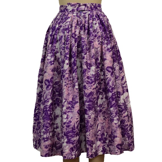 PURPLE DIRNDL SKIRT xs 1950s vintage Lavender whi… - image 4