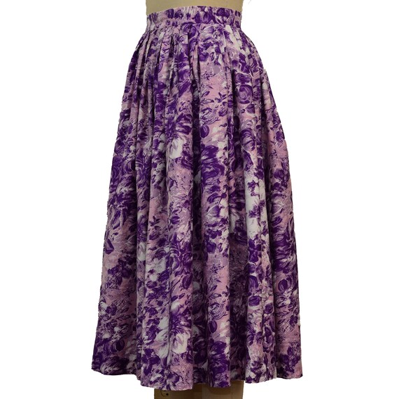 PURPLE DIRNDL SKIRT xs 1950s vintage Lavender whi… - image 6