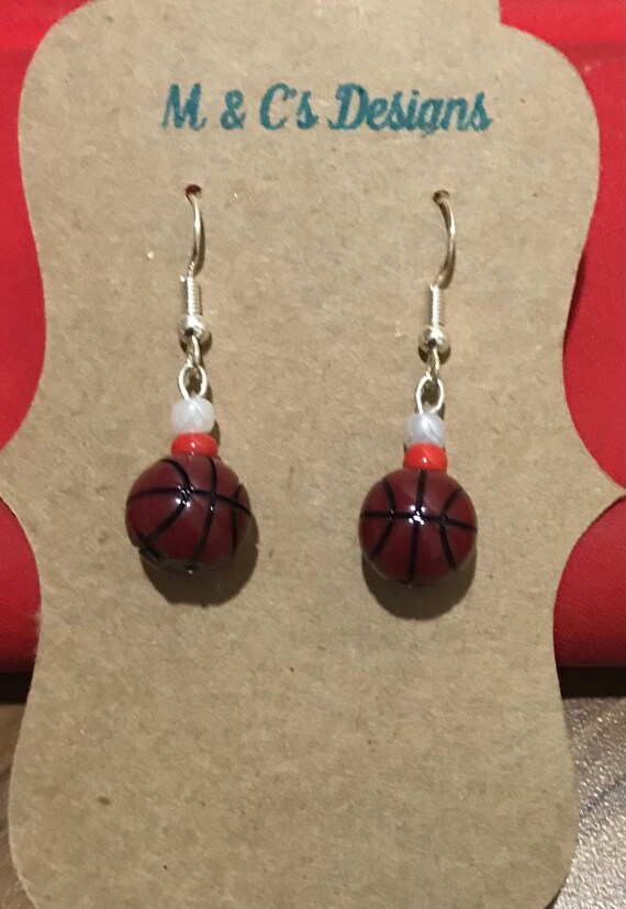 Basketball Dangle Earrings Etsy