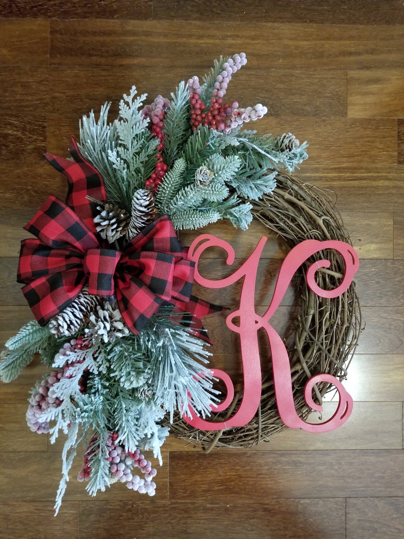 BEST SELLING Holiday Wreath Farmhouse Christmas Wreath Front Etsy