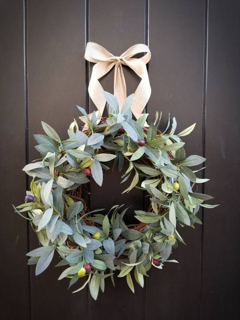 Olive Branch Wreath for Farmhouse Wall Decor Farmhouse Olive Etsy