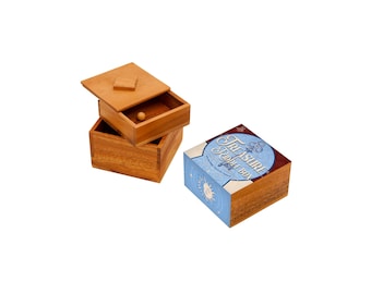 HB3F Handcrafted Wooden Treasure Riddle Box – Puzzle Box with Hidden Compartments
