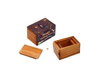 HB3F Acacia Wood Magic Sliding Box – Secret Puzzle Storage