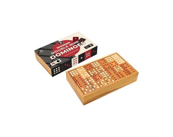 HB3F Wooden Double-Nine Dominoes Set – Classic Game with Portable Case