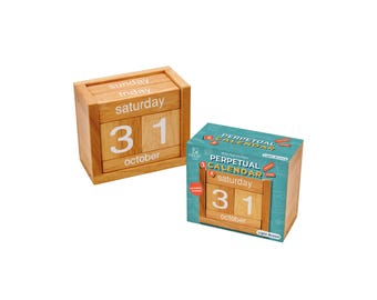 Handcrafted Wooden Perpetual Calendar – Desk & Home Decor