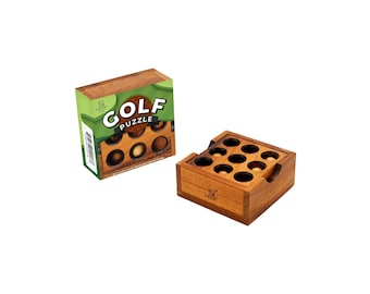HB3F Wooden Gopher Hole Puzzle – Handcrafted Solid-Wood 3D Brain Teaser for Kids & Adults