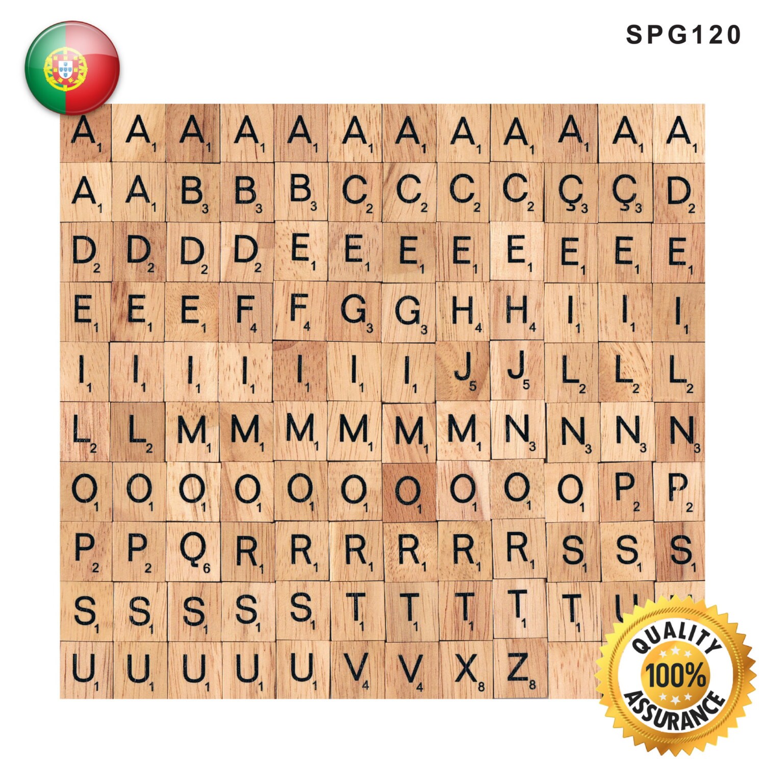 120 Pcs Custom Wooden Scrabble tiles Portuguese language Etsy