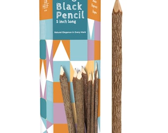 Rustic Twig Pencils, Natural Bark Wood, 5 Inch (Pack of 12)