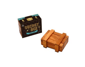 HB3F Handcrafted Wooden Puzzle Box with Hidden Compartments - Brain Teaser