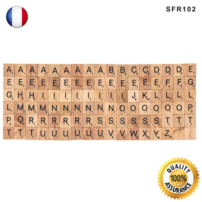 102 pièces en bois sur mesure Scrabble tuiles français langage Etsy