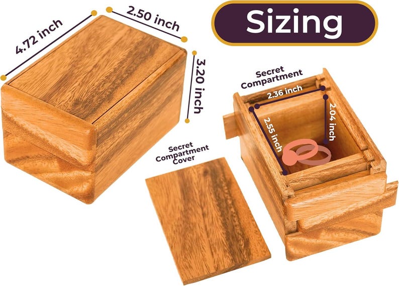 HB3F Acacia Wood Magic Sliding Box – Secret Puzzle Storage - Etsy