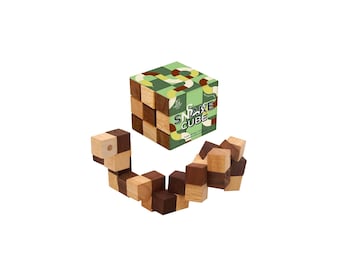 Wooden Snake Puzzle Cube – Brain Teaser, Hand Puzzle