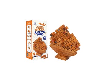 Wooden Stacking Blocks Balance Tower - Family Game Night