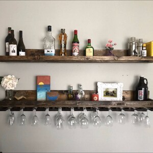 Bar Shelves Etsy See my supply list above to know how long to cut all of your lengths of wood. bar shelves etsy