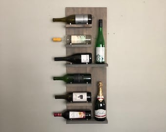 VH Rustic Wine Rack, Spice Rack, Wall Mounted Wine Bottle Holder & Display Shelf