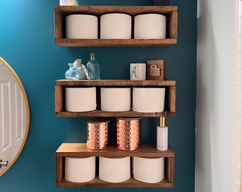 Toilet Paper Shelf | The John| Shadow Box Wood Shelving Bathroom Nursery Decor Shelves TP Holder