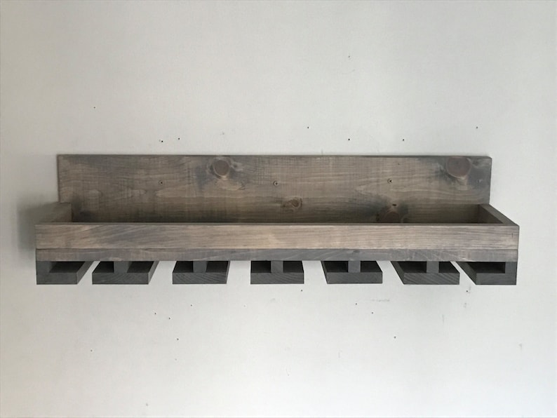 Wood Wine Rack Shelves the Ryan Wall Mounted Shelf & Etsy