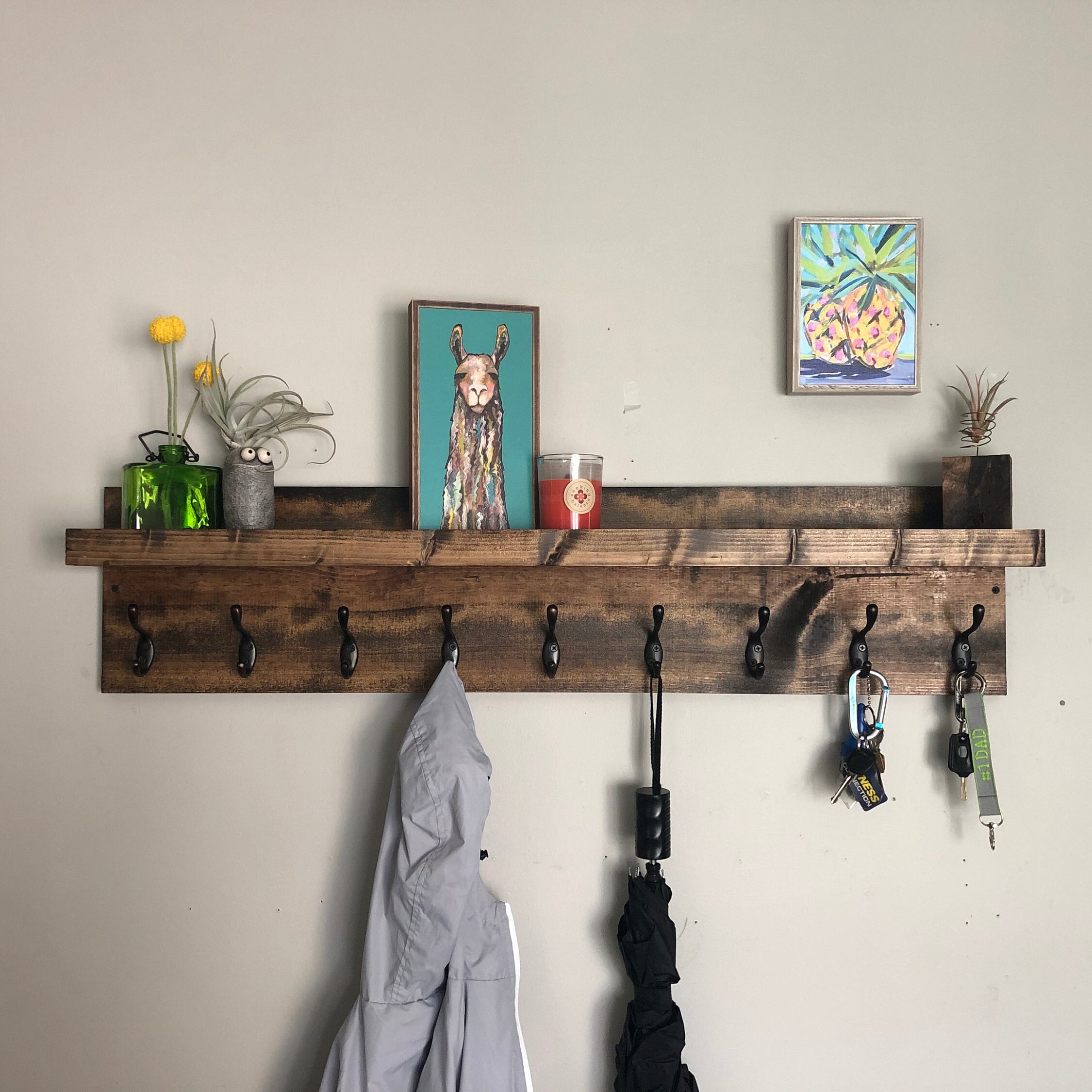 Coat Rack With Shelf Entryway Organizer Towel Key Hooks 50 Coat Rack With Shelf