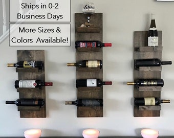 Tiered Rustic Wine Rack | The Steven | Spice Rack, Wall Mounted Wine Bottle Holder & Display Shelf Vertical