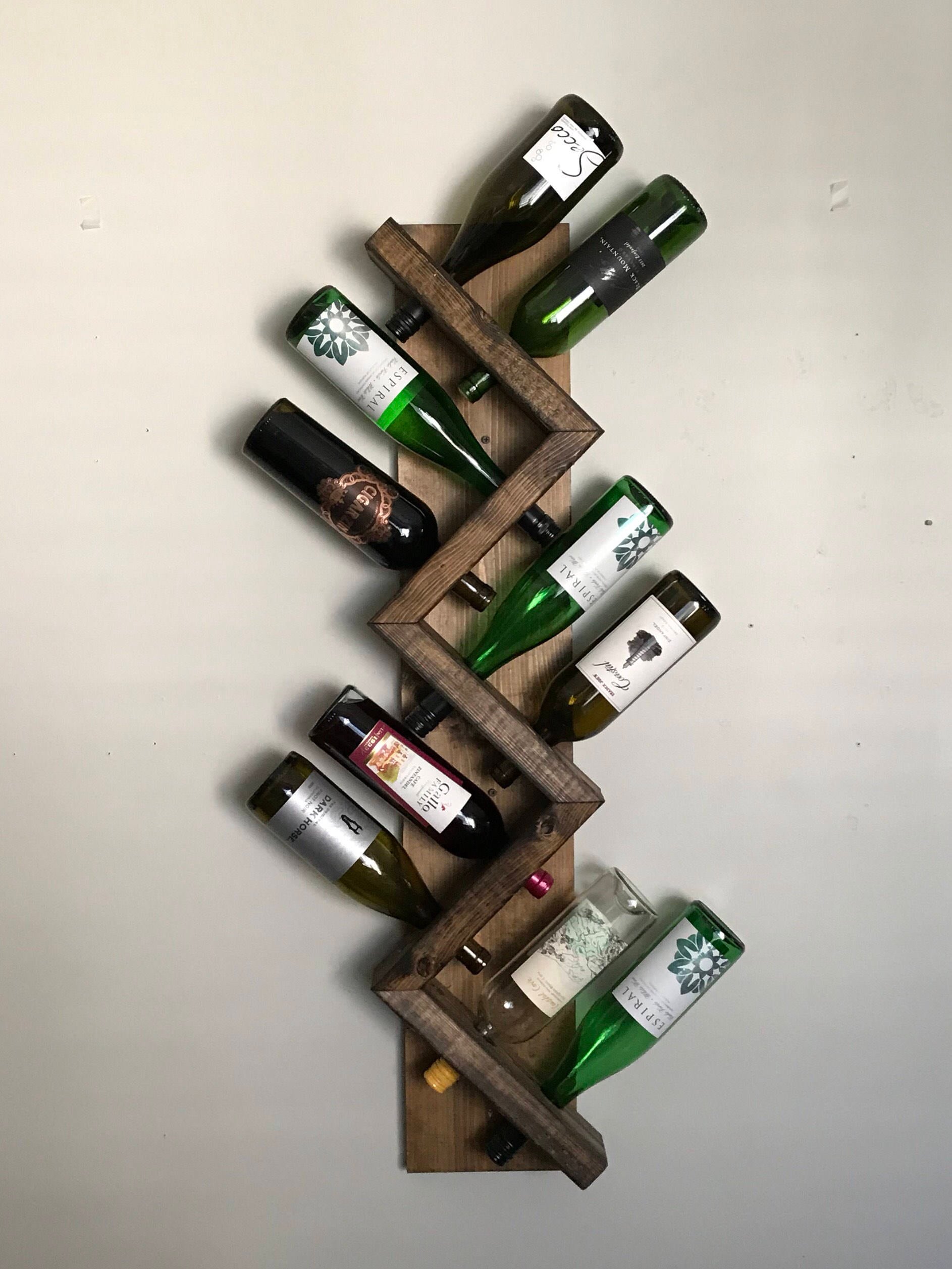 Zig Zag Wine Rack | the Ziggy Zag | Z Geometric Rustic Wood Wall