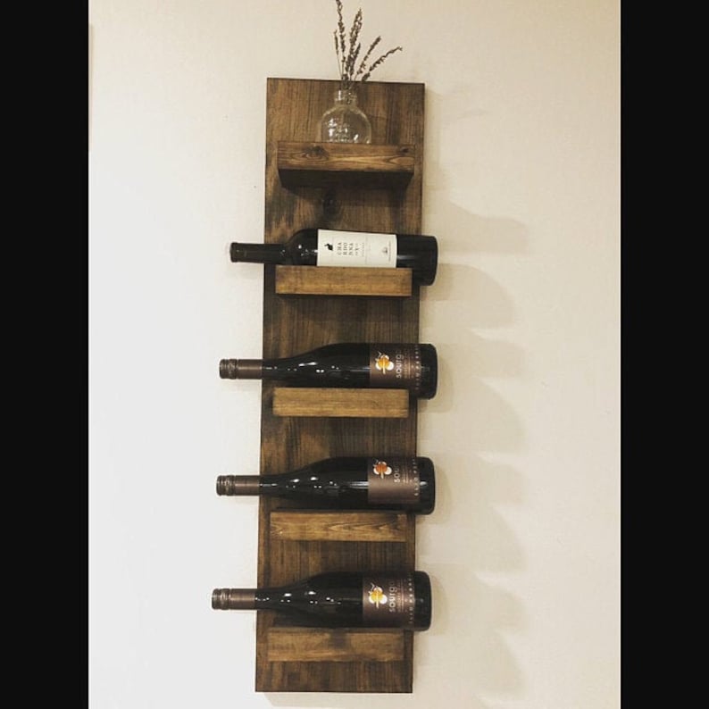 Tiered Rustic Wine and Towel Rack | The Steven | Spice Rack, Wall Mounted Bottle Holder & Display Shelf bild 4