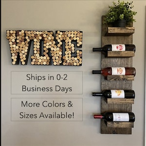 Tiered Rustic Wine Rack | The Steven | Spice Rack, Wall Mounted Wine Bottle Holder & Display Shelf Vertical