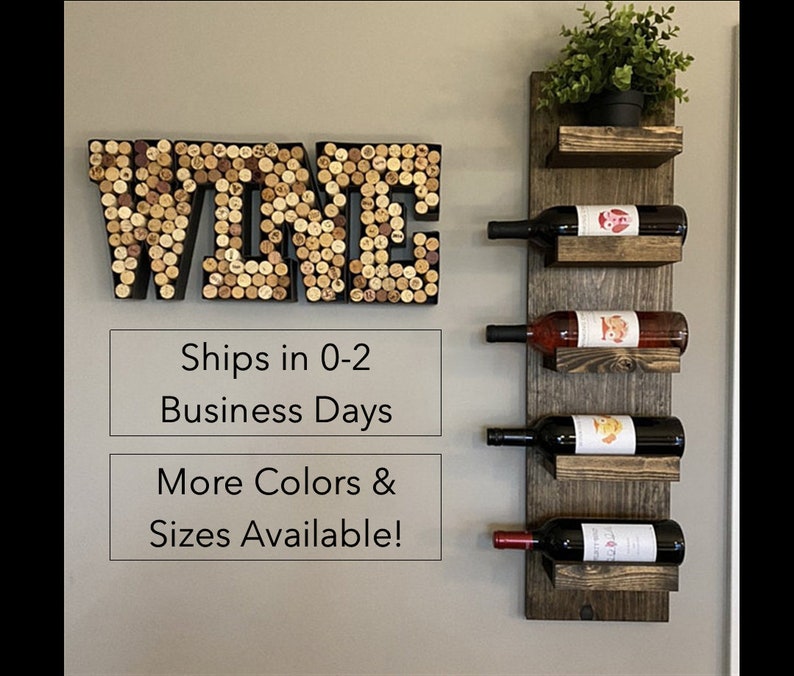 Tiered Rustic Wine and Towel Rack | The Steven | Spice Rack, Wall Mounted Bottle Holder & Display Shelf bild 1