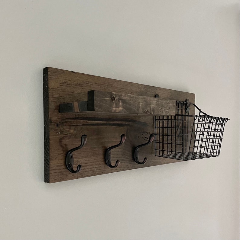 Industrial Entryway Mail Organizer the Allison Key Hooks Etsy