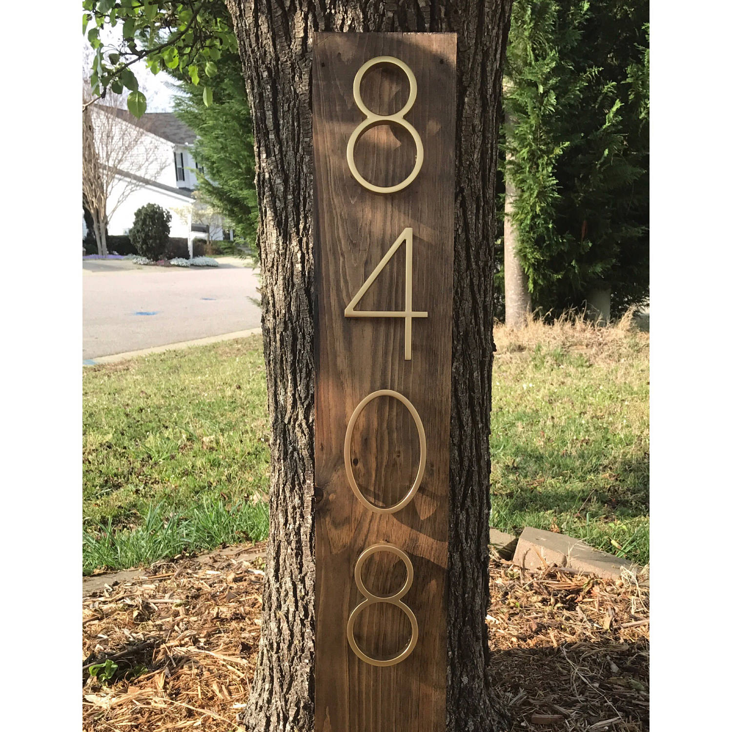 Address Plaque vertical Rustic Modern Wood & Metal Etsy